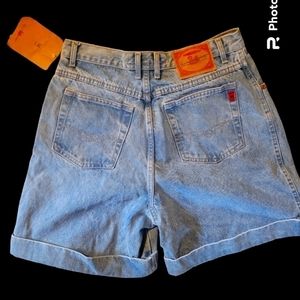 NWT VTG Gloria Vanderbilt Signature Label High Waist  Cuff Shorts Sz 14 ‎ Denim